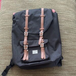 Herschel Supply Company Black Backpack with Brown Straps